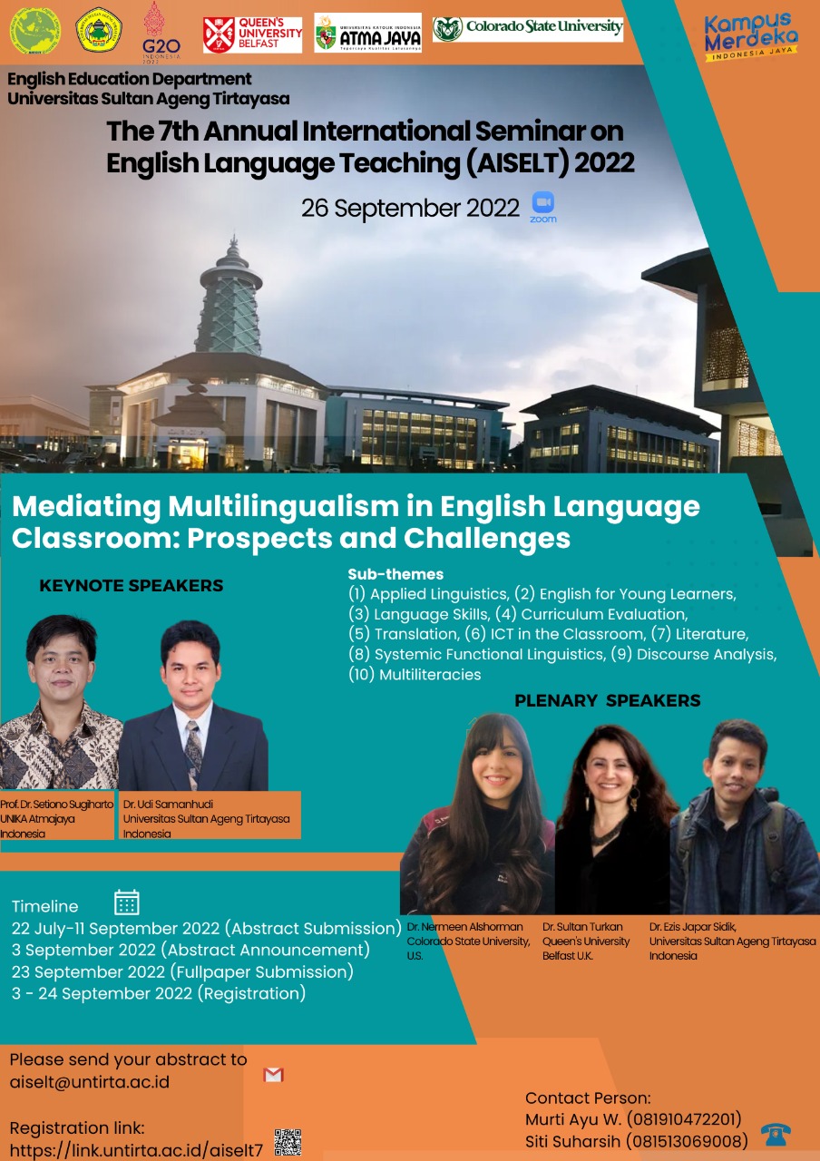 7th Annual International Seminar on English Language Teaching (AISELT) 2022